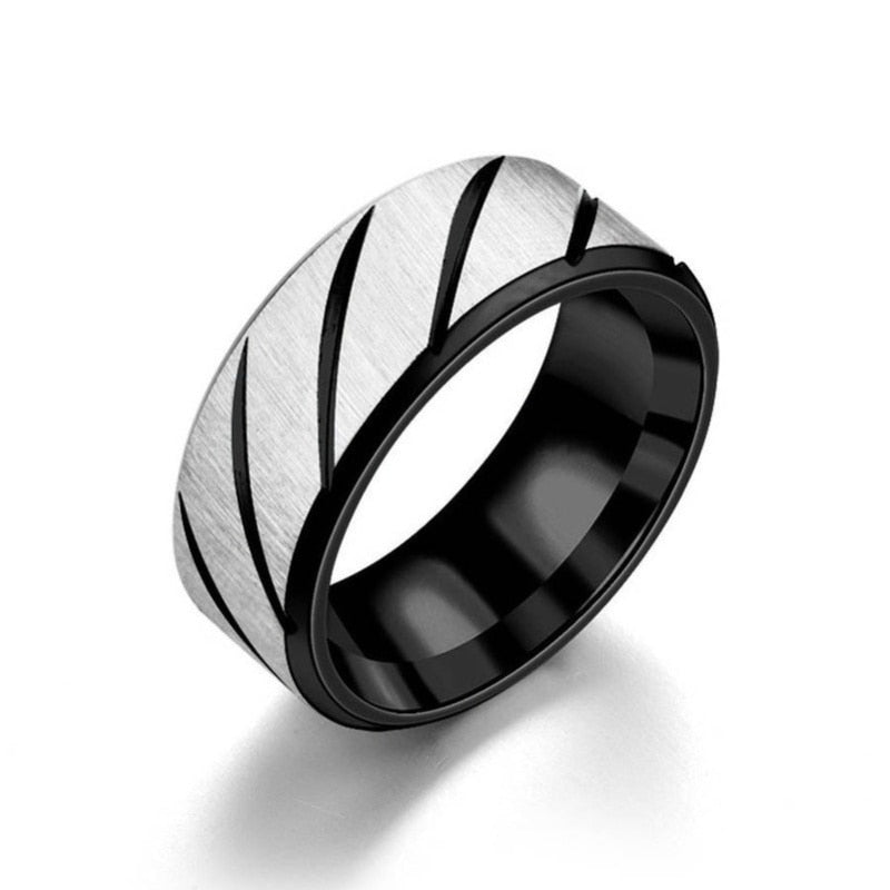 Anel de titânio de aço unissex masculina e feminina anel infinito para casamento