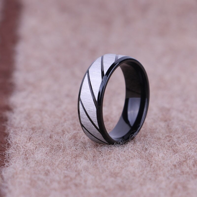 Anel de titânio de aço unissex masculina e feminina anel infinito para casamento