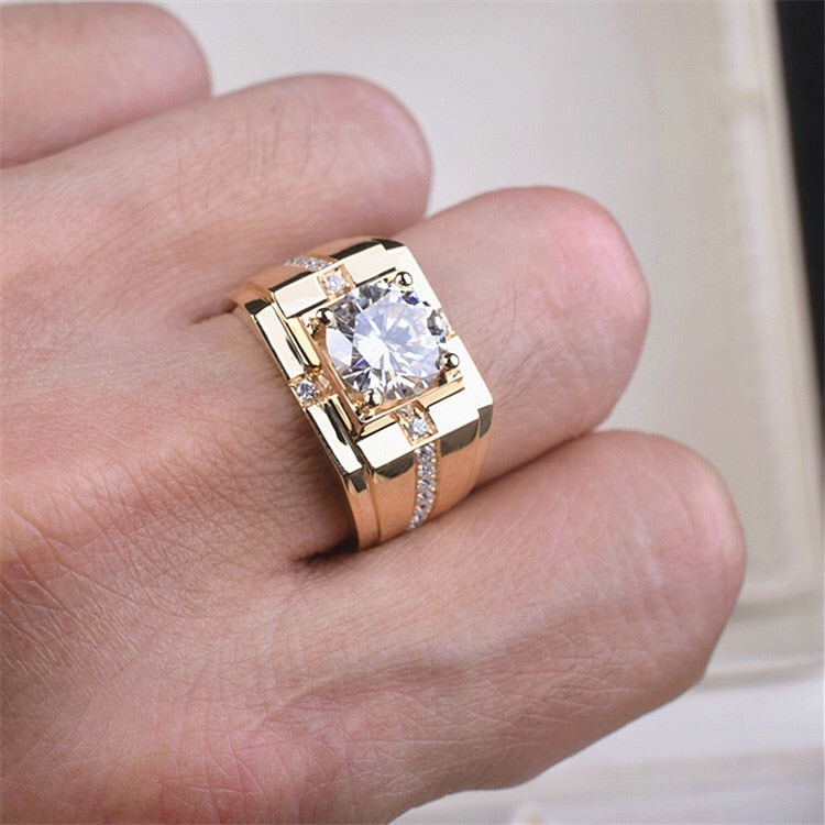 Anel Masculino Com Pedra De Zircônia