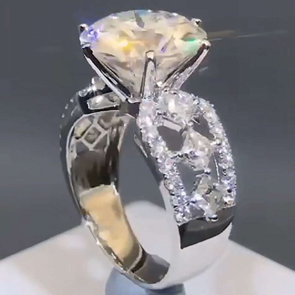 Anel De Noivado Com Cristal