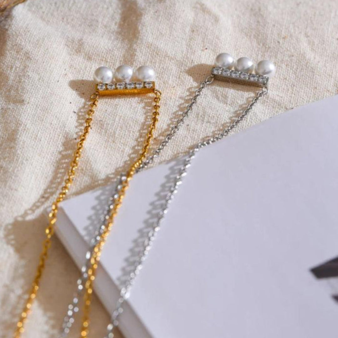 Colar com Pérolas e Zircônias Banhado em Ouro 18k