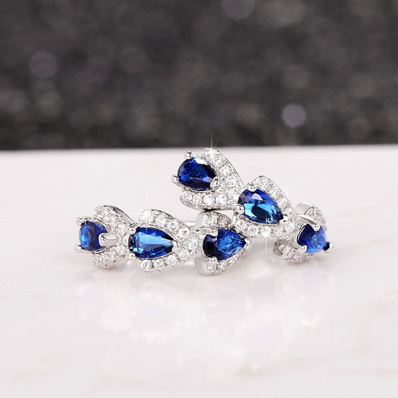 Brinco Com Zircônia Azul