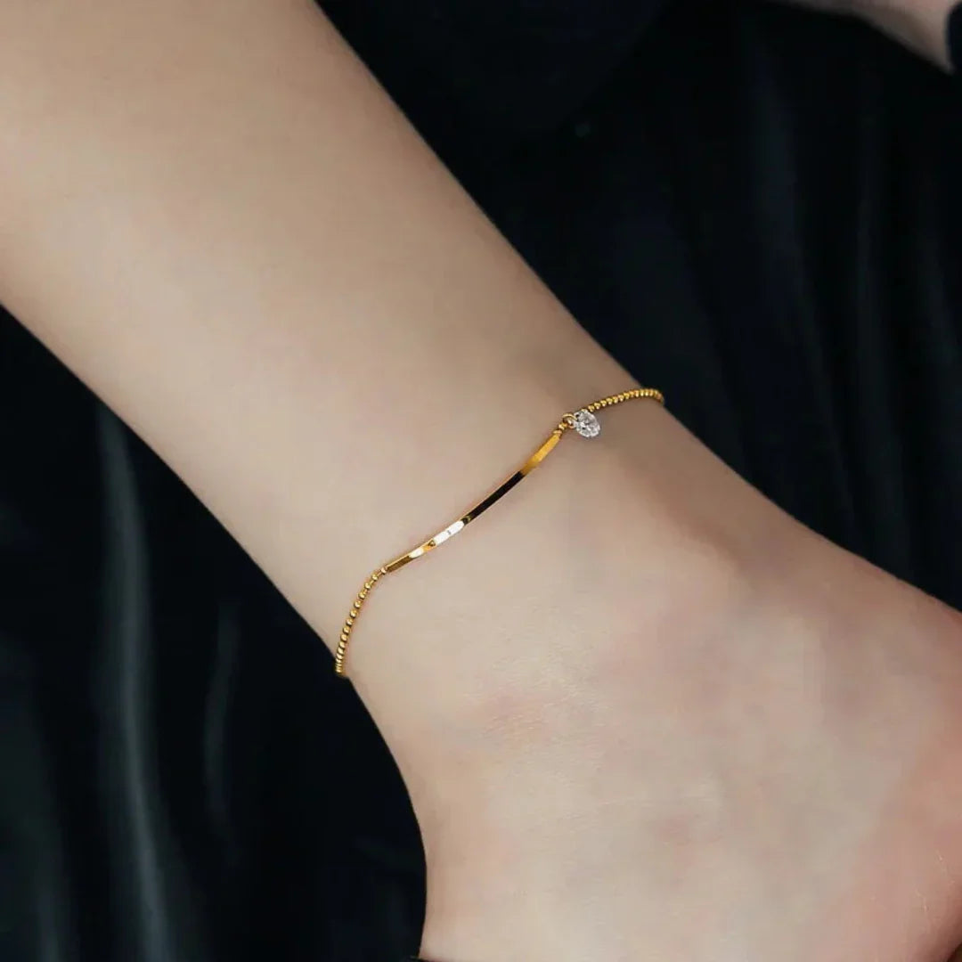 Moda de aço inoxidável jóias high-end embutido zircão tornozelo ornamentos charme frisado corrente tornozeleira para presente feminino