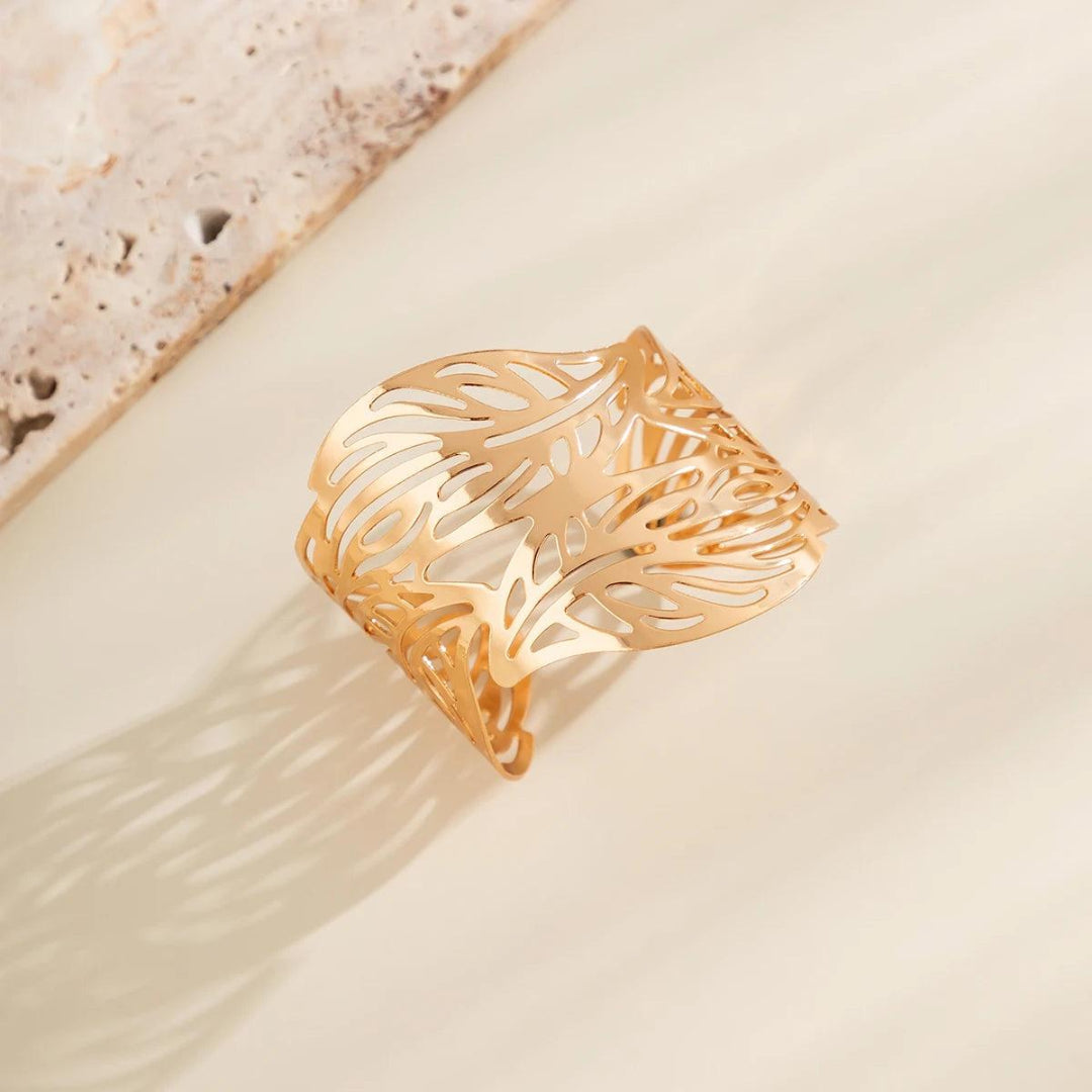 Bracelete Folhagem Banhado em ouro 18k