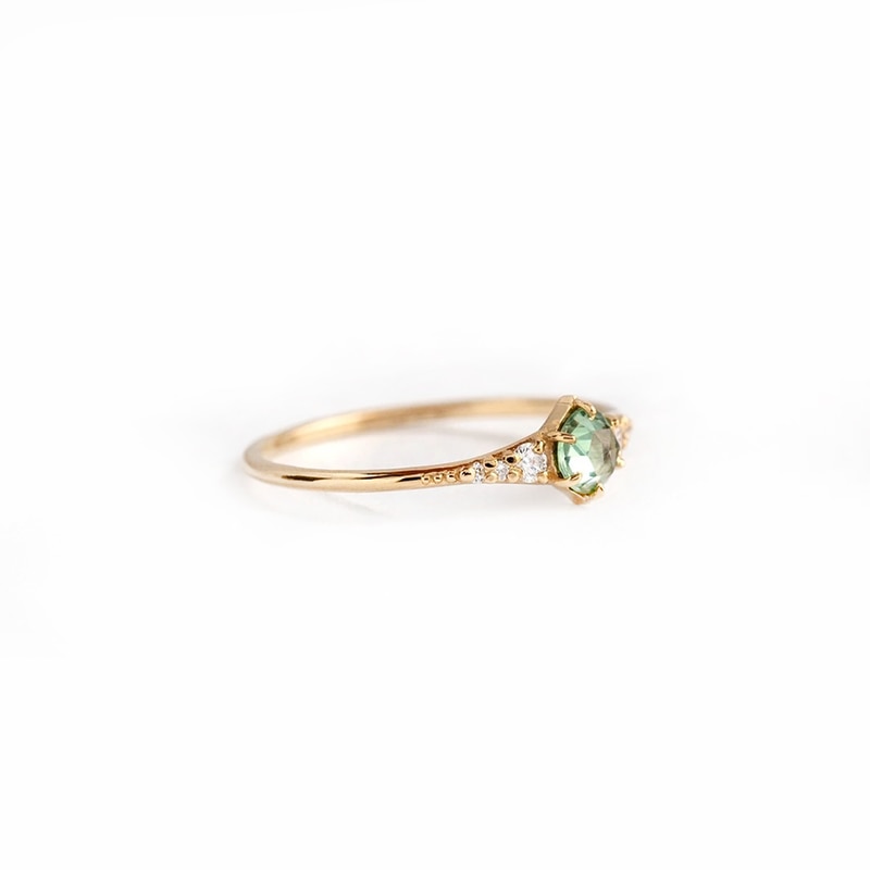 Anéis De Zircão Verde De Hortelã