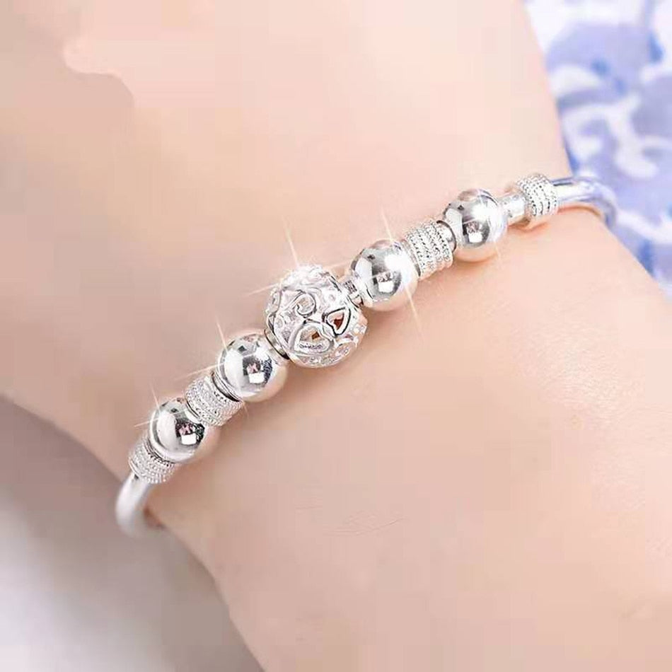 Pulseira De Prata 925 Com Pingentes