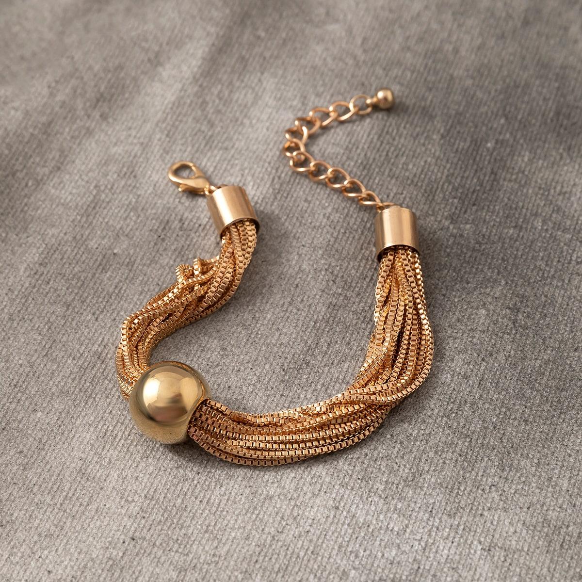 Pulseira Multi Fios Banhada em Ouro 18k