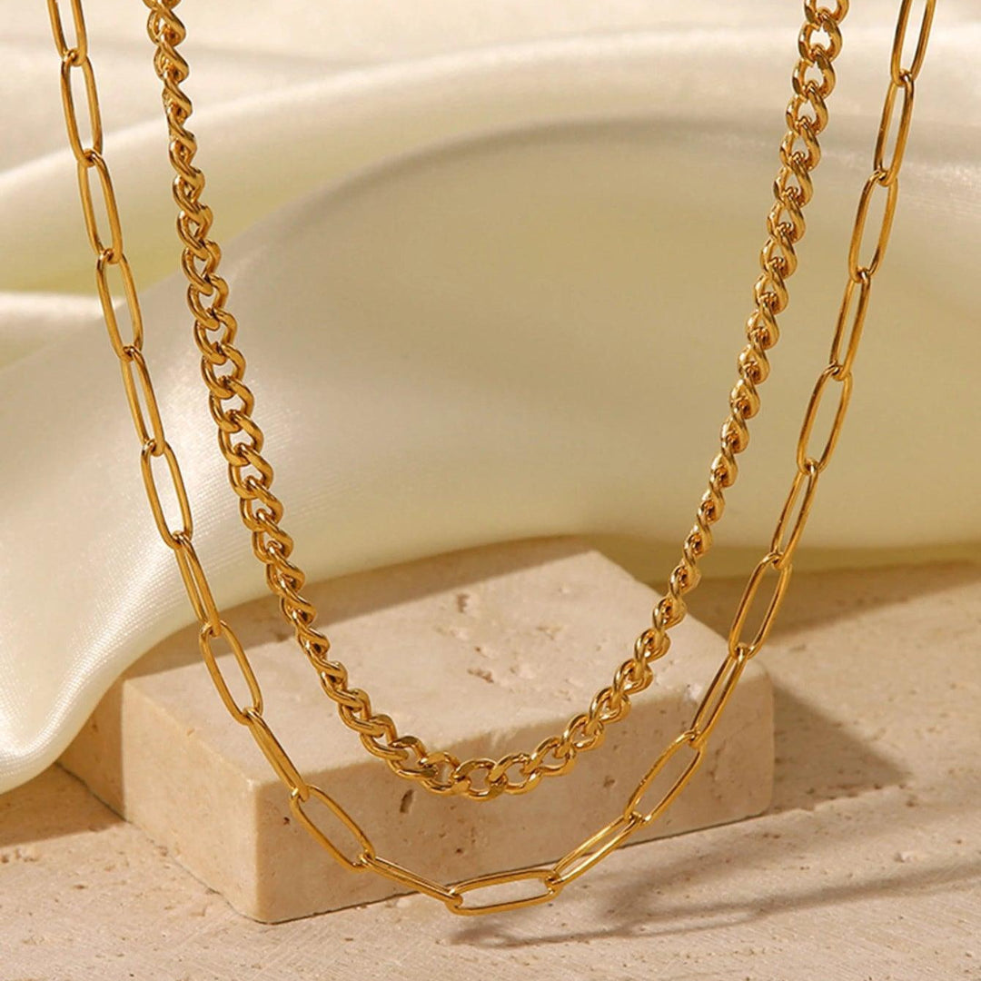 Colar Duplo Banhado em Ouro 18k
