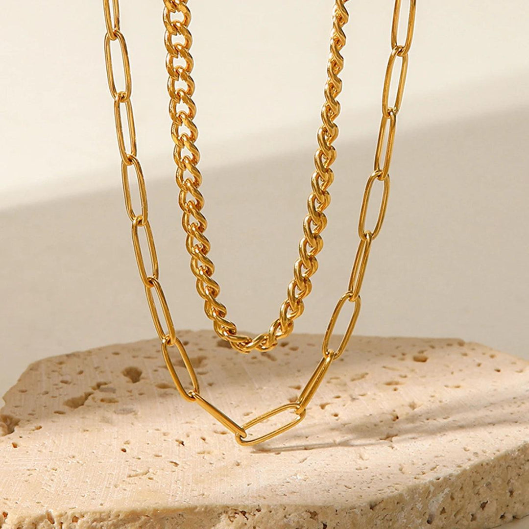 Colar Duplo Banhado em Ouro 18k