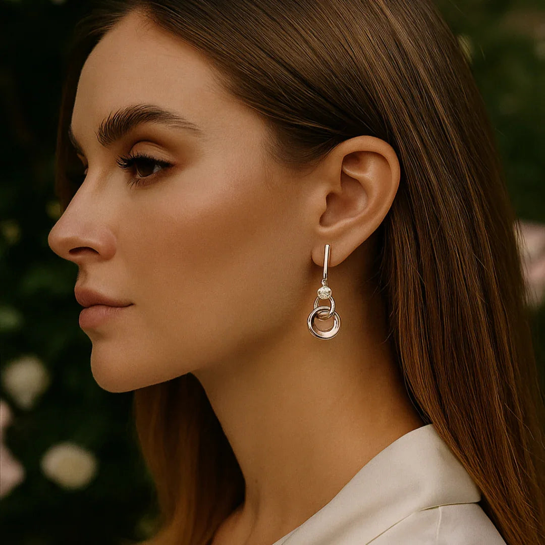 Brinco De Argola Com Pingente Banhado Em Ouro 18k
