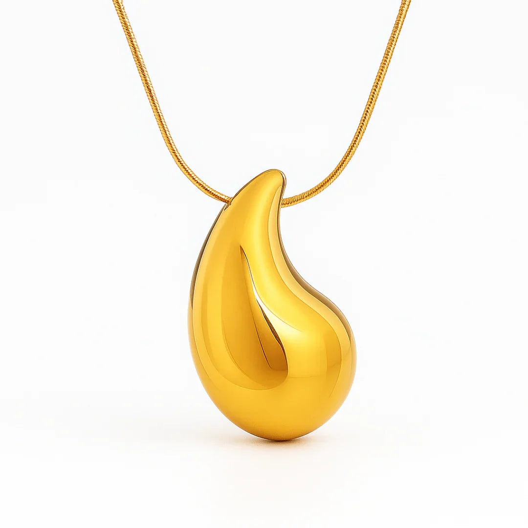Colar com Pingente de Gota Banhado em Ouro 18k