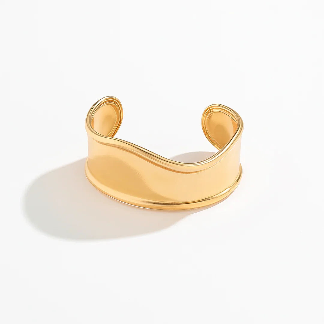 Bracelete Largo Irregular Banhado em Ouro 18k