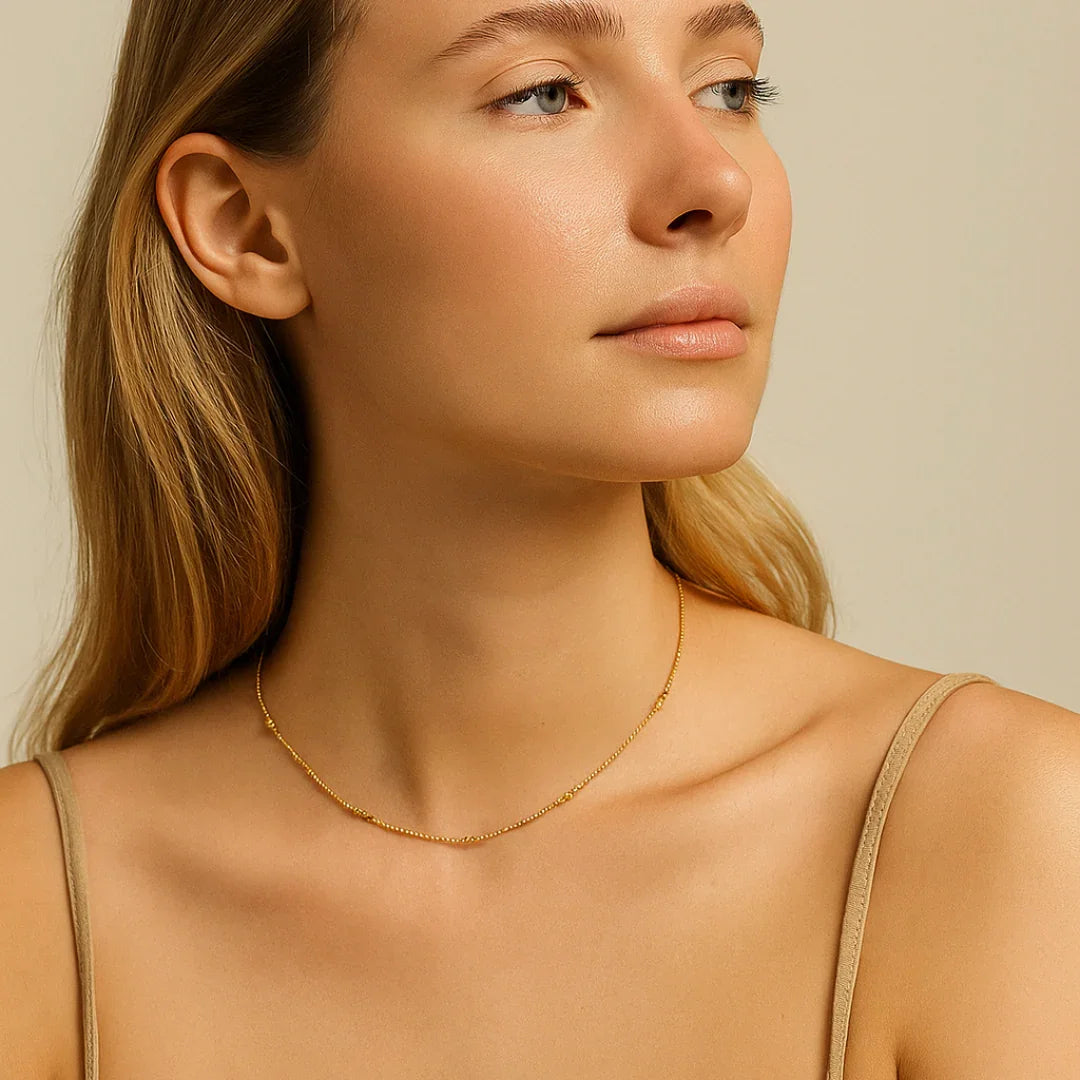 Colar Minimalista Banhado Em Ouro 18k