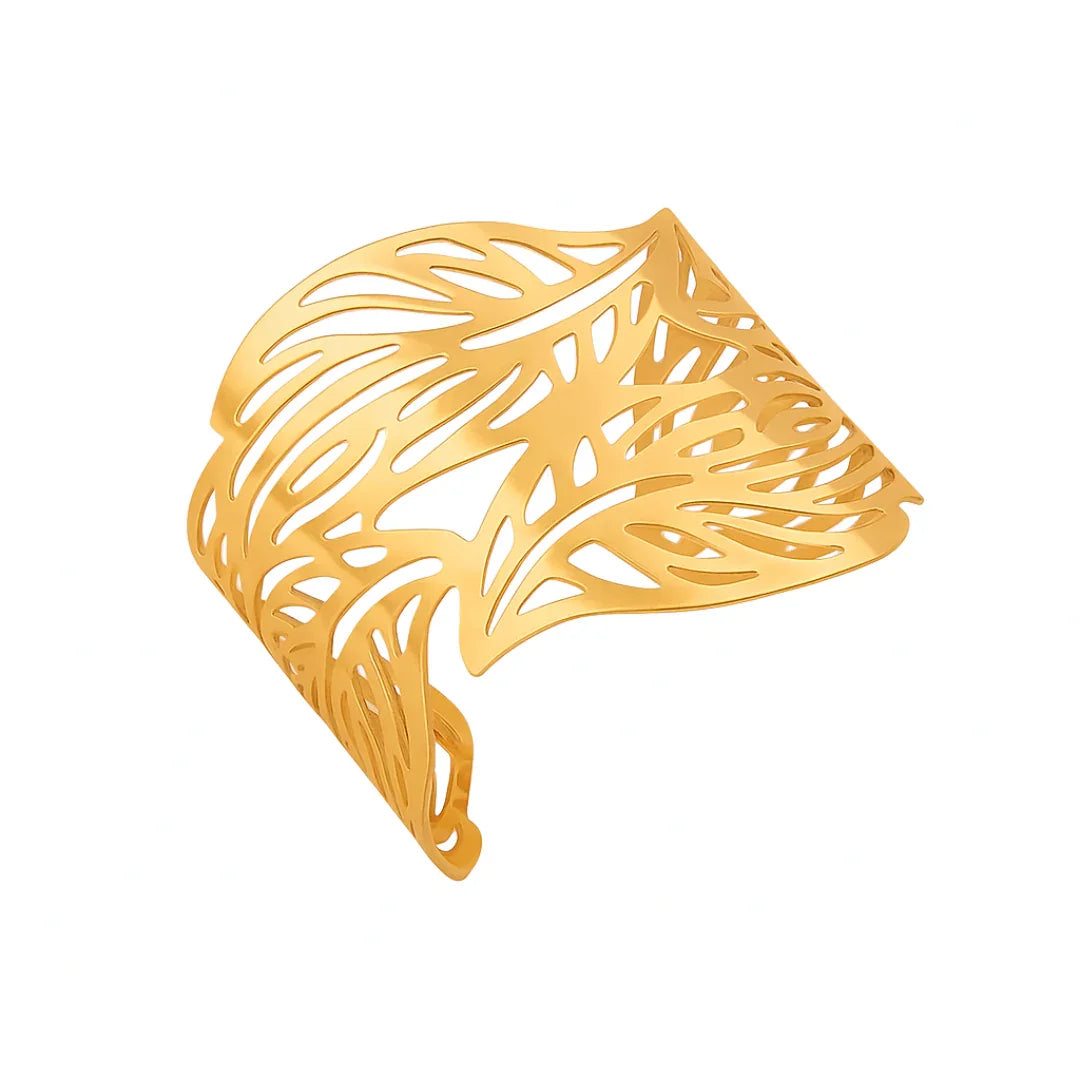 Bracelete Folhagem Banhado em ouro 18k