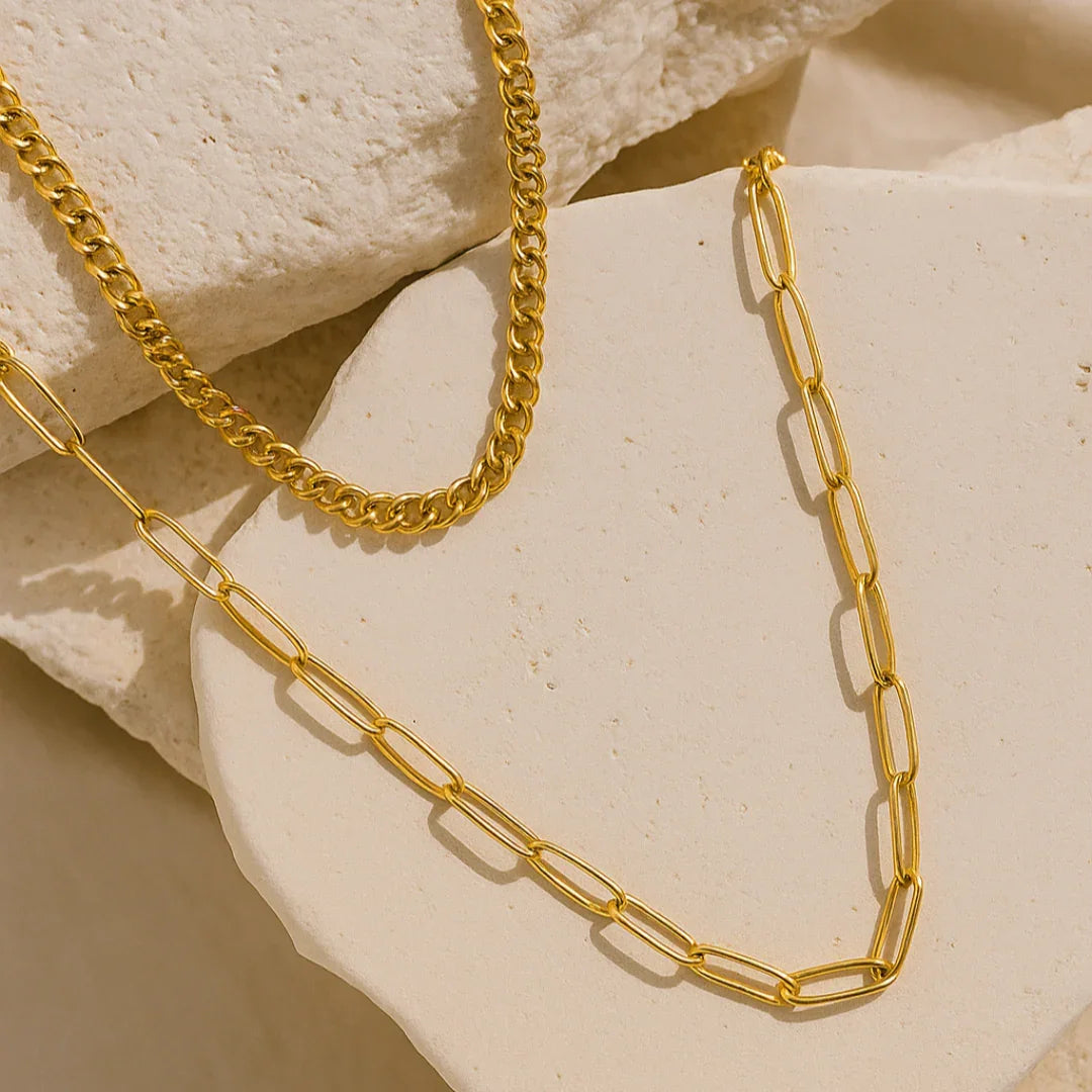 Colar Duplo Banhado em Ouro 18k