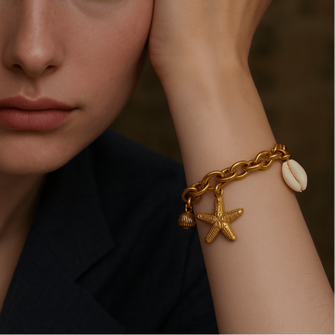 Pulseira Ácqua Charm Banhada em Ouro 18K