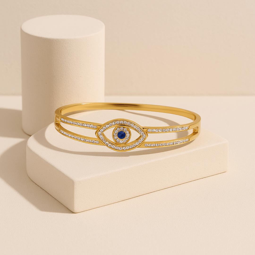 Bracelete Olho Grego Banhado em Ouro 18k