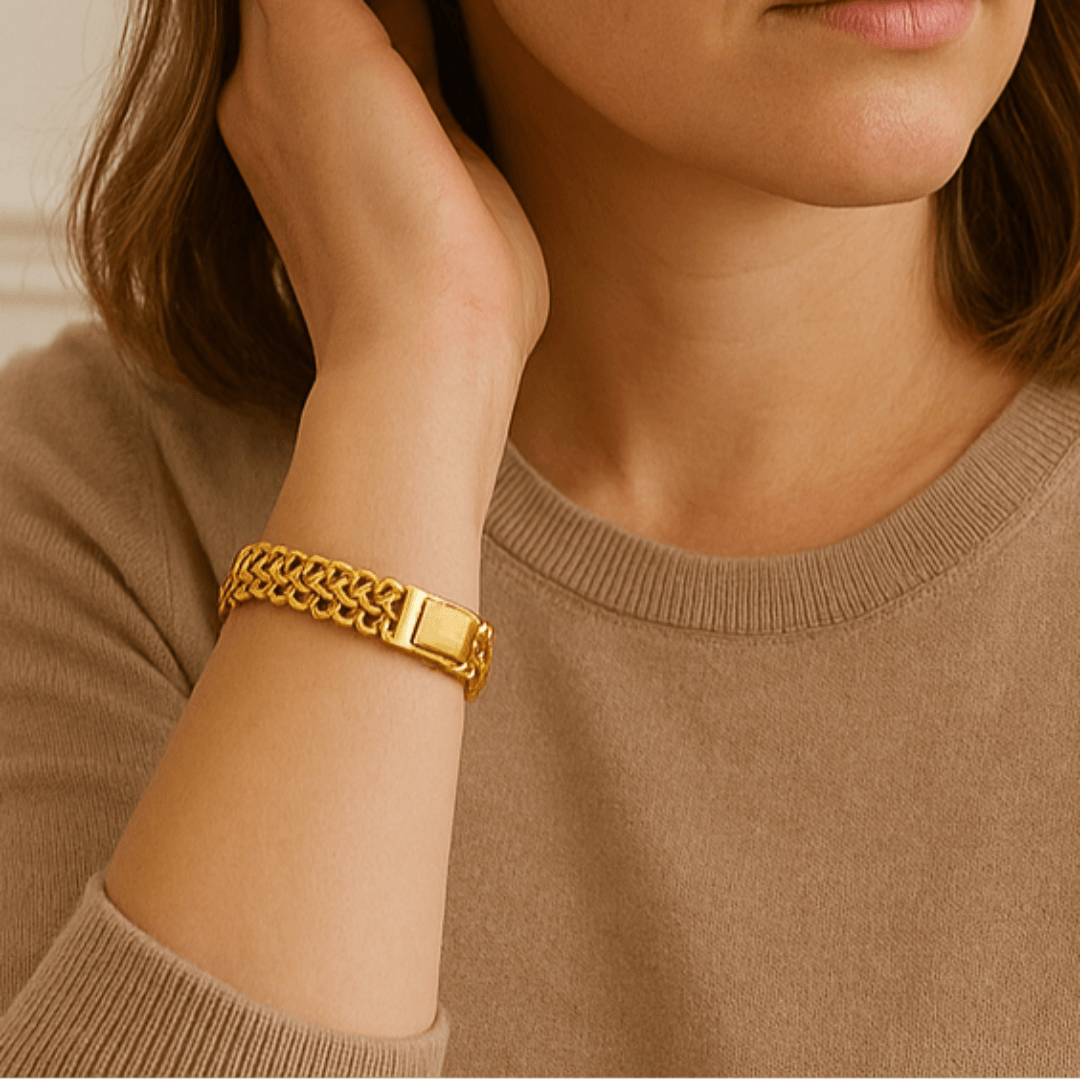 Pulseira Imperium Trançada Banhada em Ouro 18k