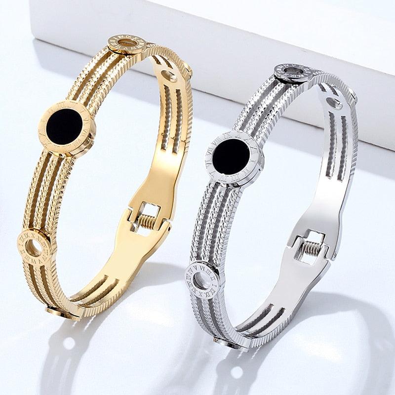 Pulseiras Numeral Romano de Aço Inoxidável