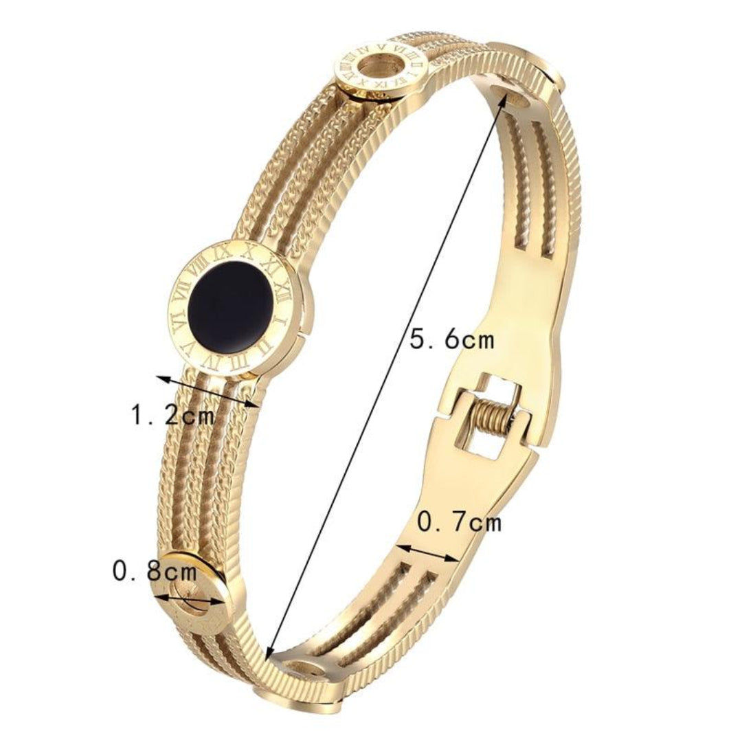 Pulseiras Numeral Romano Banhada em Ouro 18k