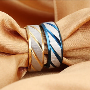Anel de titânio de aço unissex masculina e feminina anel infinito para casamento