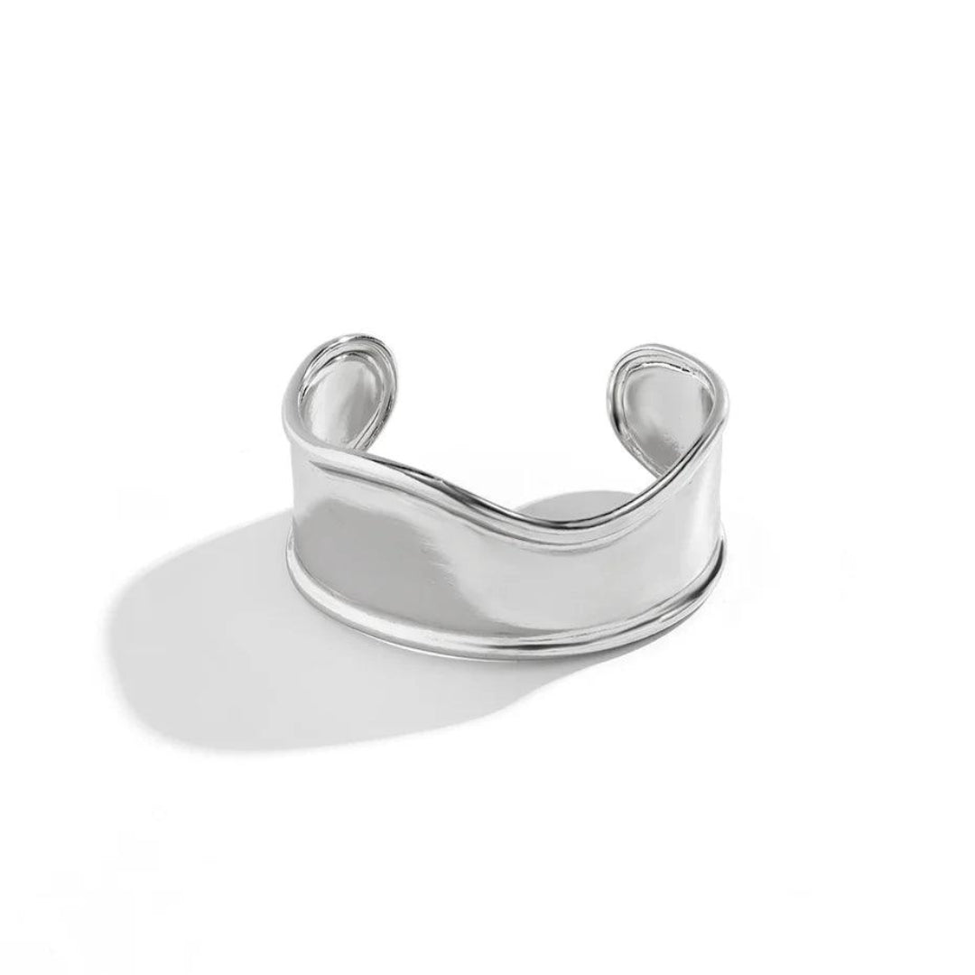 Bracelete Largo Irregular Banhado em Ouro 18k