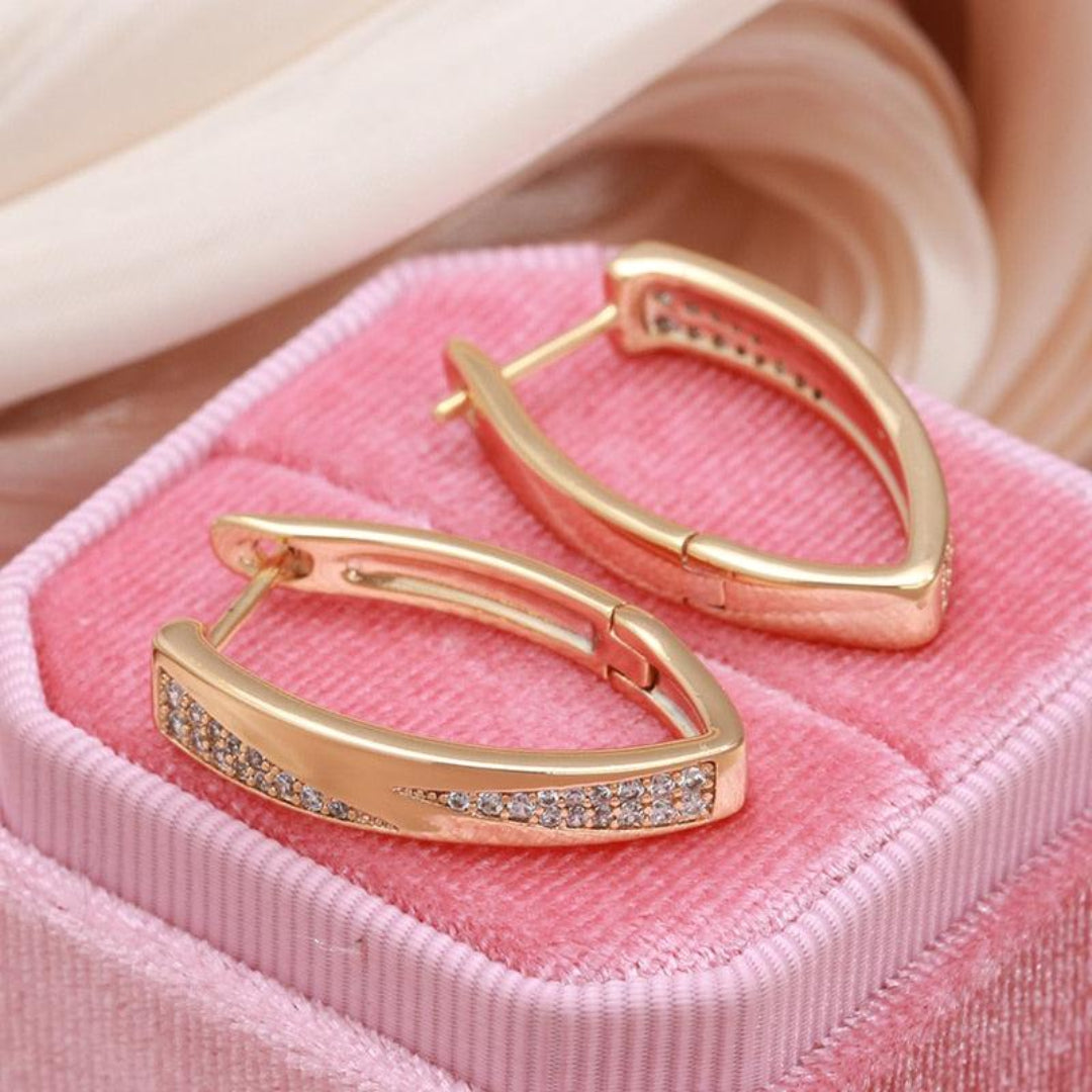 Brinco De Argola Com Zircônia Banhado Em Ouro 18k
