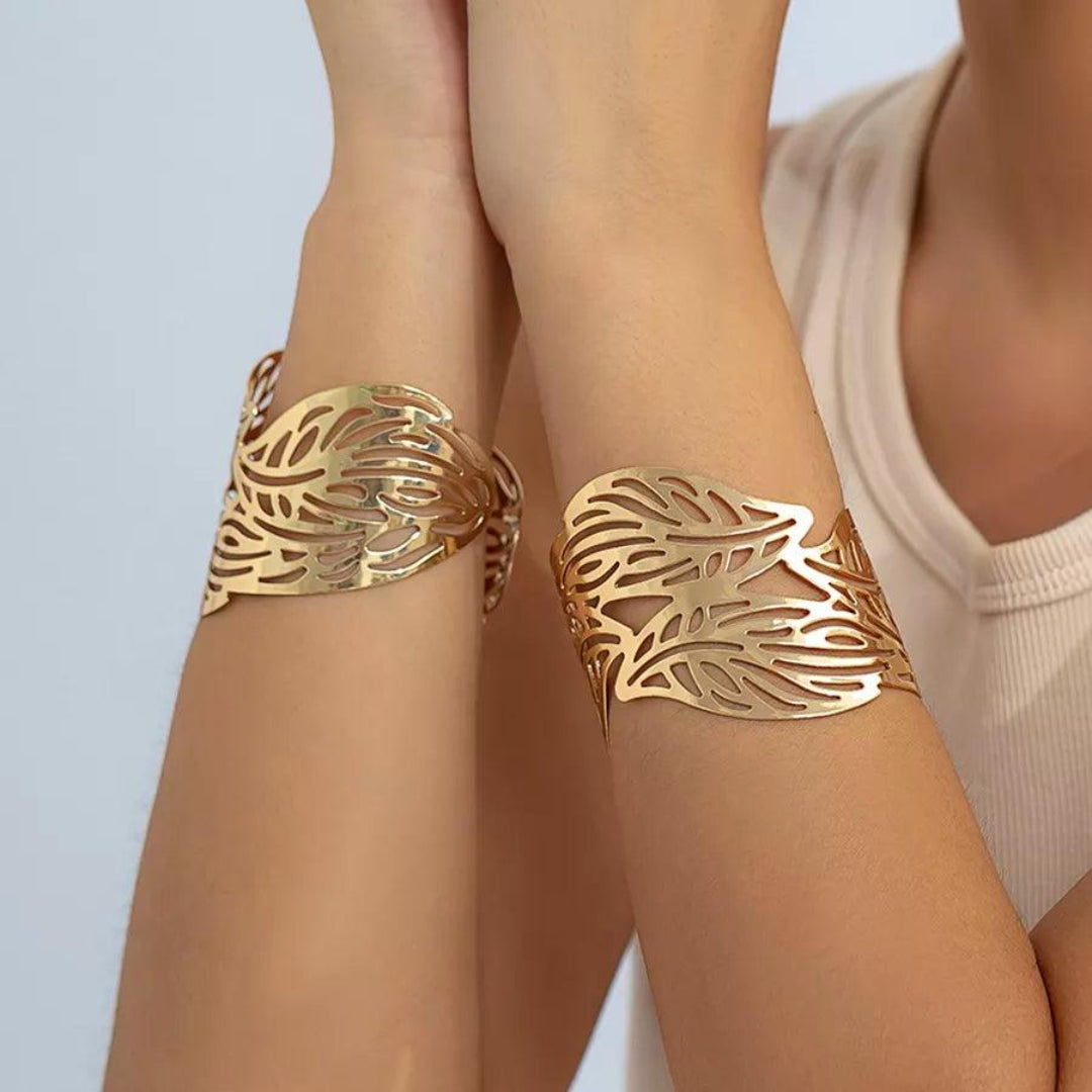 Bracelete Folhagem Banhado em ouro 18k