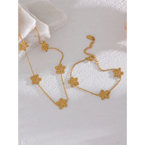 Pulseira Flores Banhada a Ouro 18k