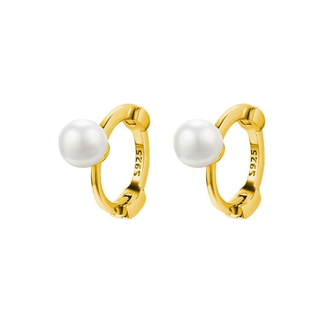 Brinco Com Pérola Banhando em Ouro 18k