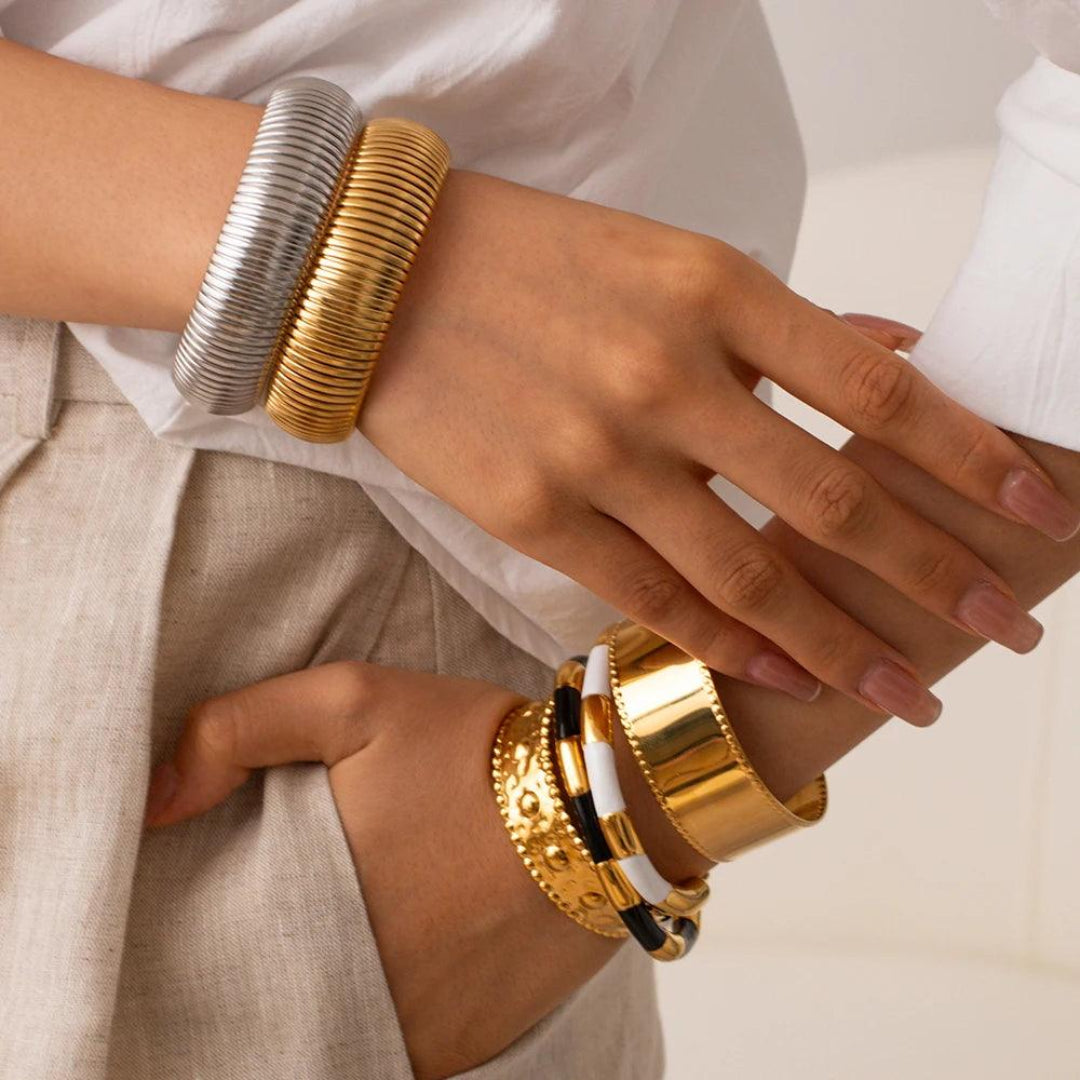Bracelete Bicolor Banhado em Ouro 18k