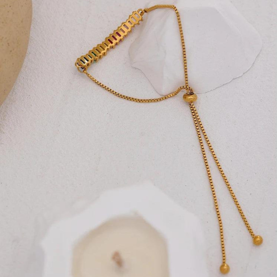 Pulseira Arco Iris Banhada em Ouro 18k