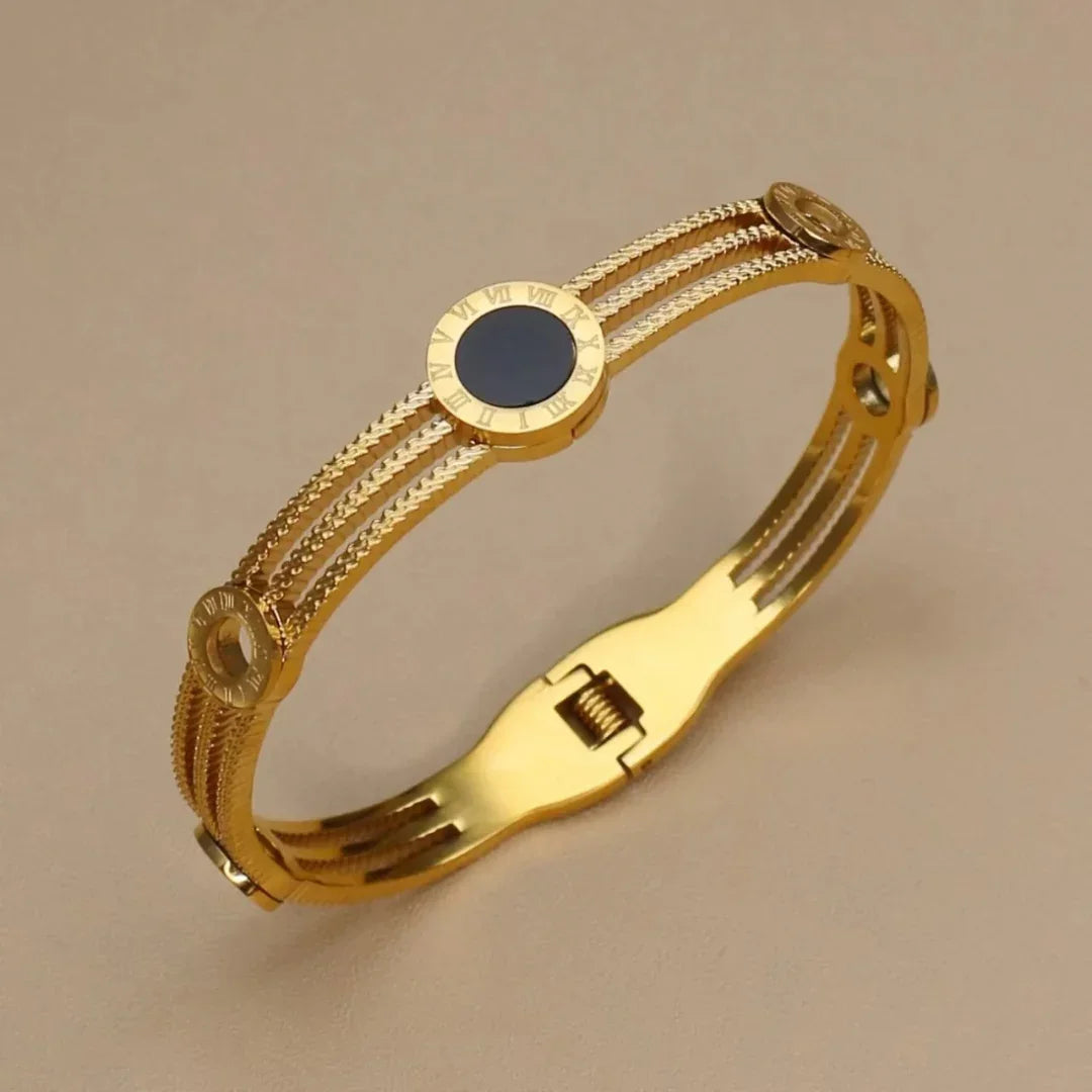 Pulseiras Numeral Romano Banhada em Ouro 18k