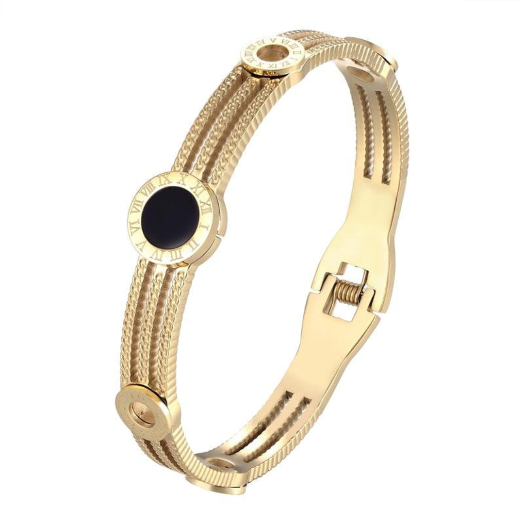Pulseiras Numeral Romano Banhada em Ouro 18k