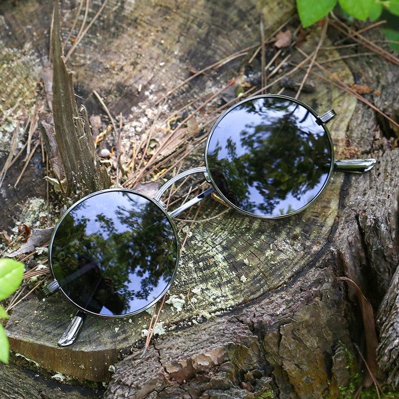 Óculos de sol de armação redonda para homens e mulheres uv400