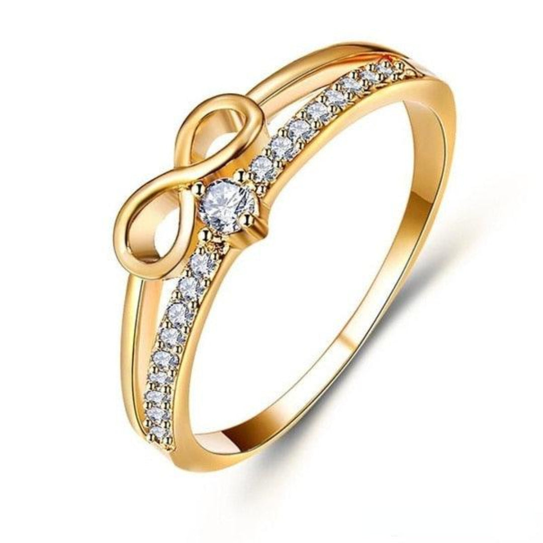 Anel Amor Infinito Banhado Em Ouro 18k