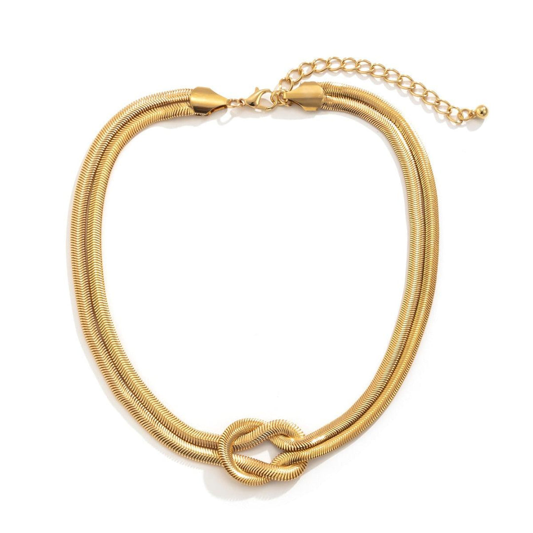 Colar Torcido Cruzado Banhado Em Ouro 18k