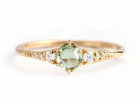 Anéis De Zircão Verde De Hortelã