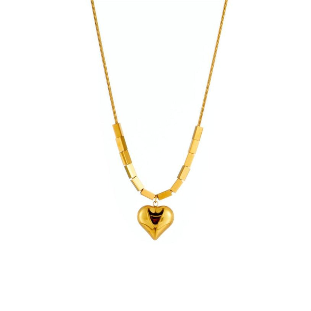 Colar Armeu Com Pingente De Coração Banhado Em Ouro 18k